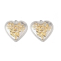 304 подвески из нержавеющей стали, Сердце со цветками , без свинца и без кадмия
