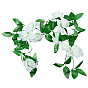 2Pcs Plastic Artificial Flowers Rose Vines, Wedding Arch Floral Winding Vines