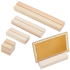 Pinewood Chassis, Name Card Holders, for Postcard Display, Rectangle & Square