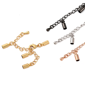 Rack Plating Brass Ends with Chain, Cadmium Free & Lead Free, Long-Lasting Plated