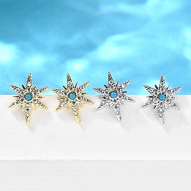 Серьги-гвоздики из латуни с микропаве из кубического циркония, долговечный, без свинца и без кадмия, стойки покрытие