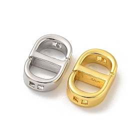 Rack Plating Brass Connector Charms, Cadmium Free & Lead Free, Long-lasting Plated, Oval