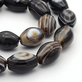 Bicone Natural Striped Agate/Banded Agate Beads Strands