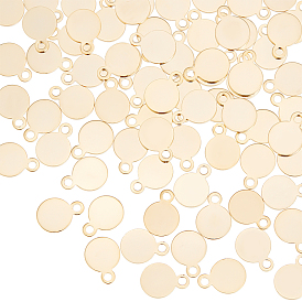 100 шт. 304 подвески из нержавеющей стали, штамповка пустой метки, лазерная резка, плоско-круглые