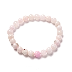 Natural Pink Mangano Calcite Beads Stretch Bracelet for Women