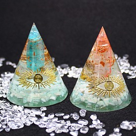 Natural Amazonite Conical Orgonite Energy Generators, for Energy Balancing Meditation Therapy