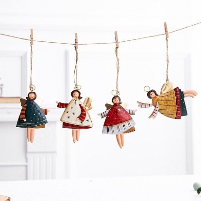 Décorations pendentif ange en fer, pour les décorations suspendues au sapin de Noël