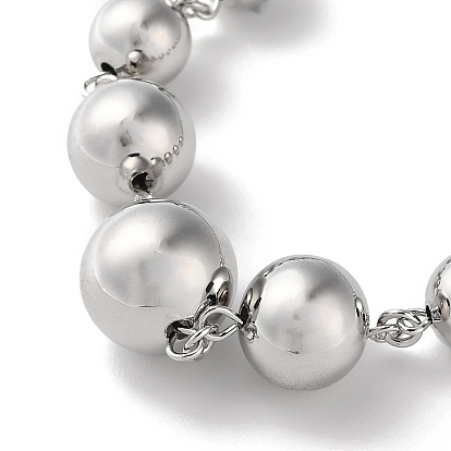 Colliers de perles gradués en laiton plaqué sur crémaillère et bracelets à chaîne à maillons ronds, ensemble de bijoux, sans plomb et sans cadmium
