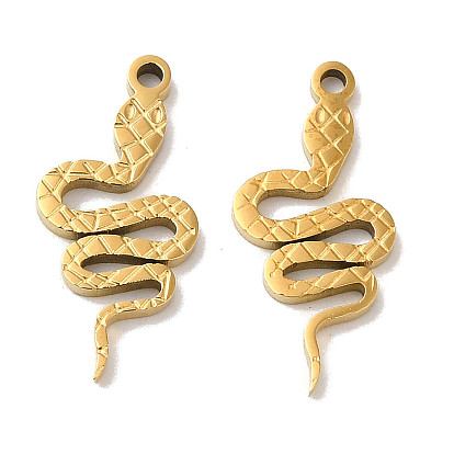 Manual Polishing 304 Stainless Steel Pendants, Snake Charm