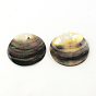 Flat Round Black Lip Shell Pendants