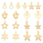 18Pcs 9 Style Alloy Pendants, Long-Lasting Plated, with Jump Ring, Mixed Shapes