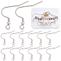 12Pcs Titanium Alloy Earring Hooks, with Horizontal Loop