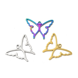 Ion Plating(IP) 
304 Stainless Steel Pendants, Butterfly Charm