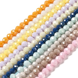 Brins de perles de zircon cubique, ronde à facettes