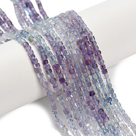 Природного флюорита бисер нитей, граненые настольные бусины в форме куба