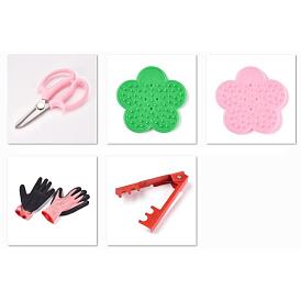 Наборы инструментов, с цветочными ножницами из нержавеющей стали, пластик инструмент для удаления шипов, устойчивые к порезам рабочие перчатки и плоскогубцы для удаления заусенцев