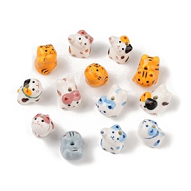 Handmade Printed Porcelain Beads, Animal