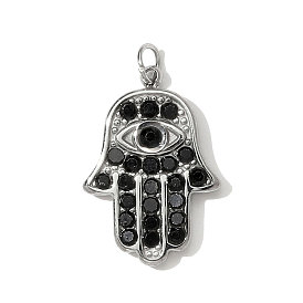 Подвески-хамса из нержавеющей стали со стразами