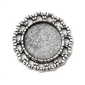 Ajustes cabochon pendiente de la aleación del estilo tibetano, sin plomo y cadmio, plano y redondo