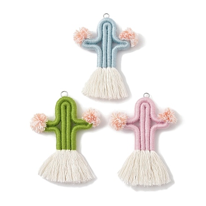 Подвески из полипропилена, со сплавочной фурнитурой, кактус