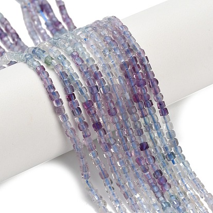 Природного флюорита бисер нитей, граненые настольные бусины в форме куба