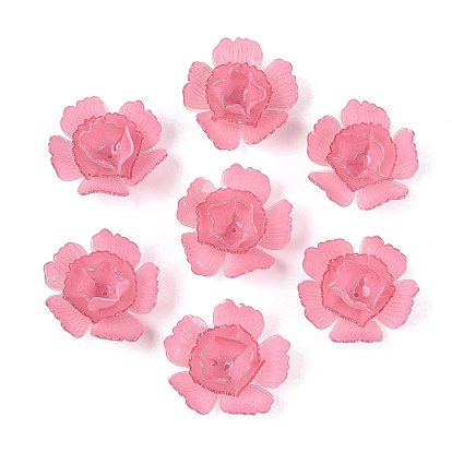 Heat Shrink Acrylic Bead Caps, Multi-Petal Flower