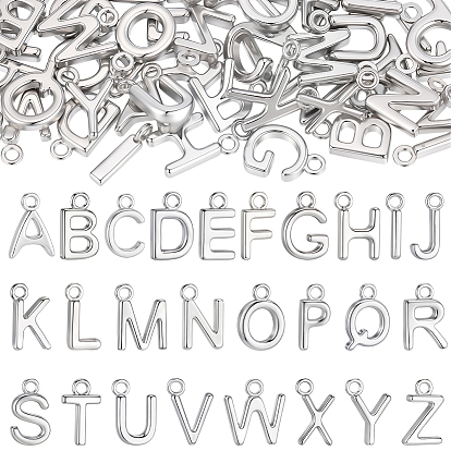 52Pcs 26 Styles 304 Stainless Steel Charms, Letter A~Z