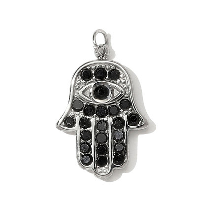 Подвески-хамса из нержавеющей стали со стразами