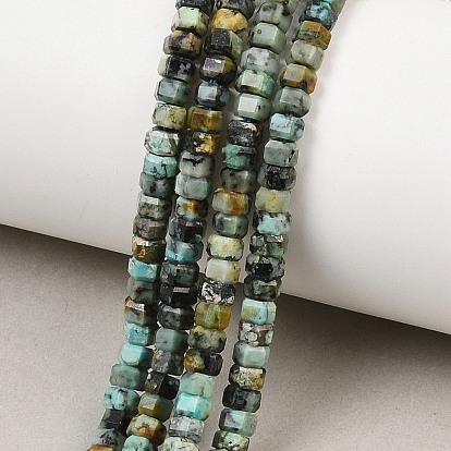 Бусы натуральная африканская бирюза (яшма), граненые, шестиугольник