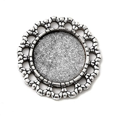 Ajustes cabochon pendiente de la aleación del estilo tibetano, sin plomo y cadmio, plano y redondo