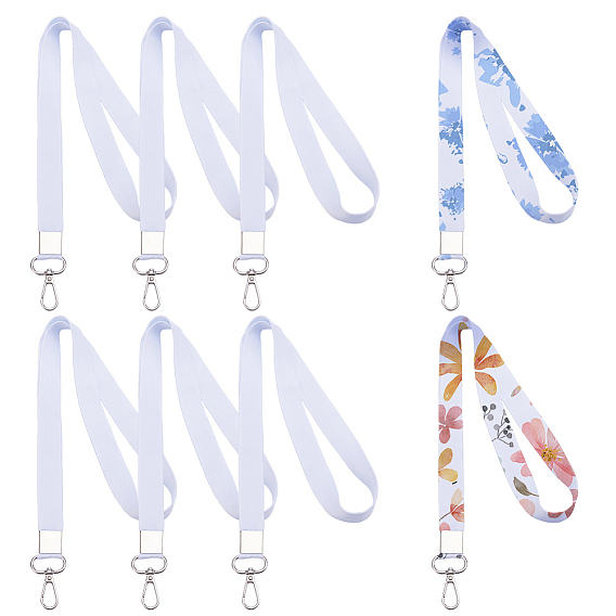 8Pcs Polyester Name Card Straps, with Alloy Clasps