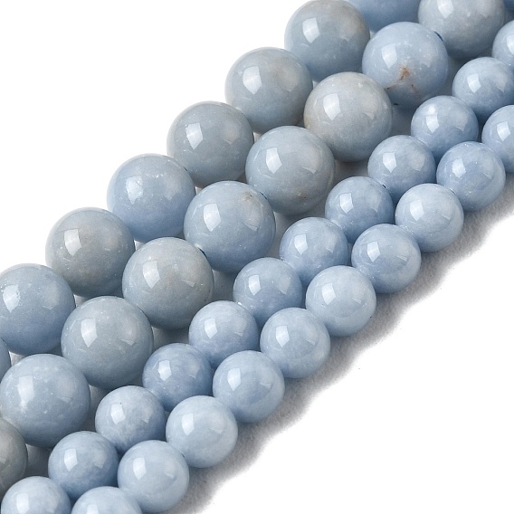 Натуральные ангельские бусины, гладкий круглый