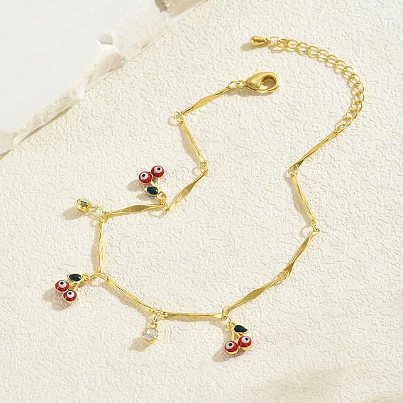 Женский браслет на лодыжку из латуни в богемном стиле, вишня