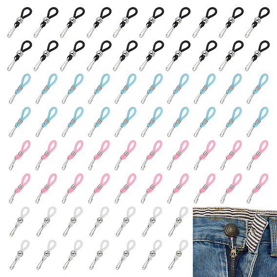 80шт 4 цвета силиконовые застежки-молнии, с застежкой железа, аксессуары для замены молнии, для чемодана, пакет, костюм