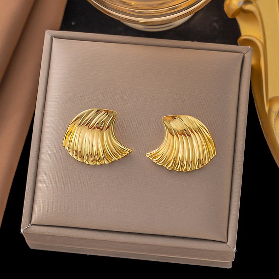 304 серьги-гвоздики из нержавеющей стали в форме океанской волны, слева и справа