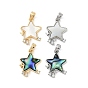 Подвески в виде звезд из натуральной ракушки пауа/белой ракушки, подвески-звездочки из латунного микропаве с прозрачным кубическим цирконием