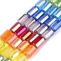 Electroplate Transparent Glass Beads Strands, Column, Faceted