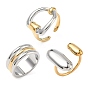 304 открытые кольца-манжеты из нержавеющей стали для женщин, золотые и нержавеющая сталь цвет