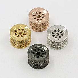 Micro en laiton pavent des perles cubes de zircone, creux, colonne
