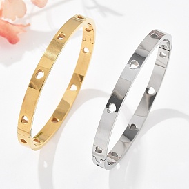 Полое сердце 304 браслеты из нержавеющей стали для женщин, ионное покрытие (ip)