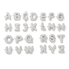 Латунные микро-паве кубические цирконии буквы ссылки, для изготовления именных ожерелий, долговечный, без кадмия и без свинца