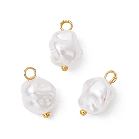 Брелки из экологически чистого пластика с имитацией жемчуга, самородки, с латунными петлями