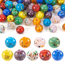 54 шт 9 цвета бусины лэмпворк ручной работы, круглые