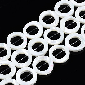 Natural Trochid Shell/Trochus Shell Beads Frames Strands, Ring, Bleach