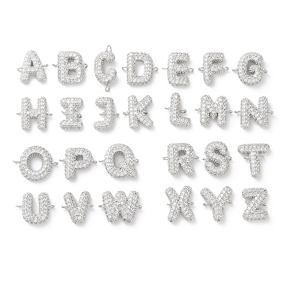 Латунные микро-паве кубические цирконии буквы ссылки, для изготовления именных ожерелий, долговечный, без кадмия и без свинца
