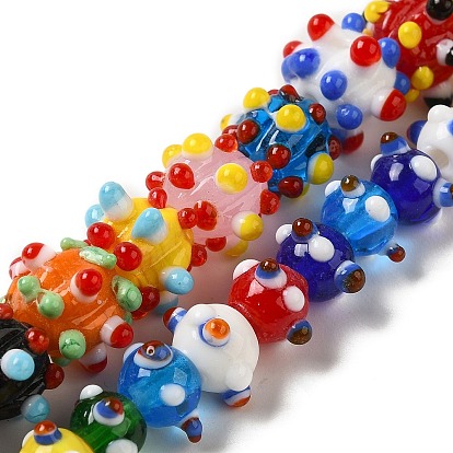 Бусины лэмпворк в виде тыквы ручной работы, круглые