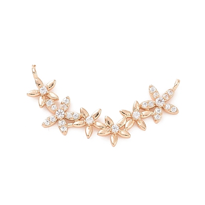 Латунные подвески из прозрачного кубического циркония, ссылки на цветы франжипани