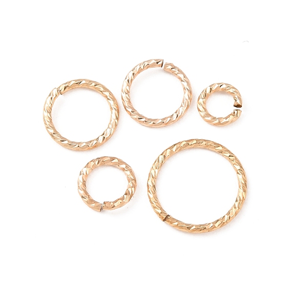 1/20 14k открытые соединительные кольца с золотым покрытием, круглый отрезок, покрытый желтым золотом, алмазная огранка витая