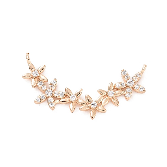 Латунные подвески из прозрачного кубического циркония, ссылки на цветы франжипани