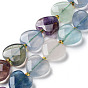 Natürlichen Fluorit Perlen Stränge, facettiertes Liebesherz, mit Glasperlen